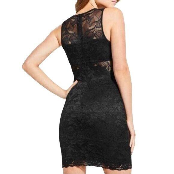 Guess Womens Bodycon Cocktail Dress Silvana Lace Cutout Stretch Black Small - Picture 5 of 16